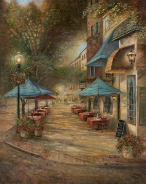 Dappled Sidewalks by Ruane Manning Oil Painting