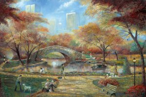 Dog Park by Ruane Manning Oil Painting
