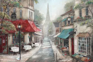 Eiffel View from Charlie's Café by Ruane Manning Oil Painting