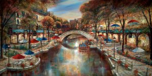 Evening On The Canal by Ruane Manning Oil Painting