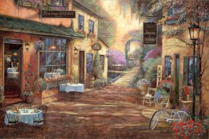 French Town by Ruane Manning Oil Painting