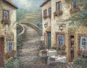 Hamlet Square by Ruane Manning Oil Painting