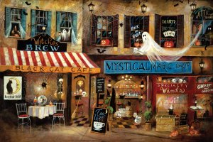 Mystical Magic Shop by Ruane Manning Oil Painting