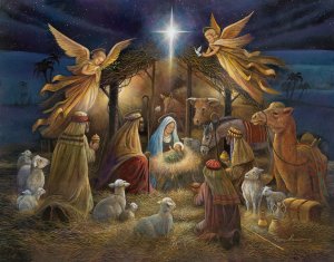 Nativity by Ruane Manning Oil Painting