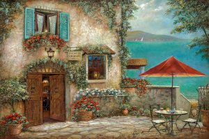 Ombrello Rosso by Ruane Manning Oil Painting