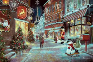 Paris Christmas by Ruane Manning Oil Painting