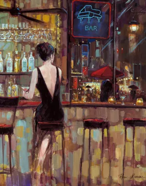 Piano Bar by Ruane Manning Oil Painting