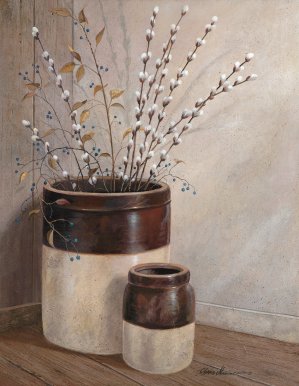 Pussywillows & Spring by Ruane Manning Oil Painting