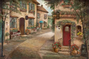Quaint Café by Ruane Manning Oil Painting