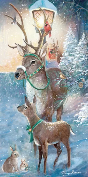 Reindeer and Friends by Ruane Manning Oil Painting