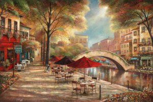 Riverwalk Charm by Ruane Manning Oil Painting