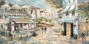 Rooftop Café by Ruane Manning Oil Painting