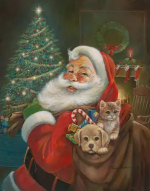 Santa Claus Oil Painting by Ruane Manning - Bestsellers