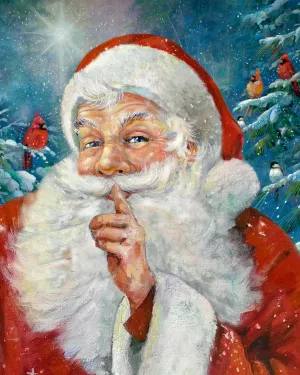 Santa Secret by Ruane Manning Oil Painting