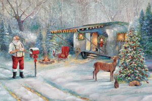 Santa's Hideaway by Ruane Manning Oil Painting