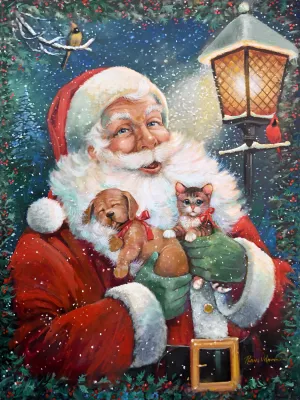 Santa's Special Delivery Oil Painting by Ruane Manning - Bestsellers