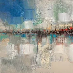 Shoreline Reflection I by Ruane Manning Oil Painting