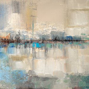 Shoreline Reflection II by Ruane Manning Oil Painting