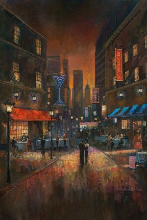 The Blues Club by Ruane Manning Oil Painting