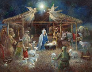 The Nativity by Ruane Manning Oil Painting