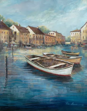 Tranquil Harbor I by Ruane Manning Oil Painting