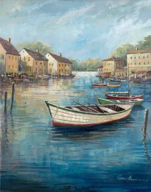 Tranquil Harbor II by Ruane Manning Oil Painting