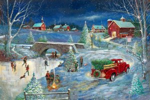 Warm Holiday Memories by Ruane Manning Oil Painting
