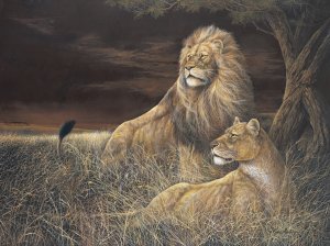 Winds of the Serengeti by Ruane Manning Oil Painting