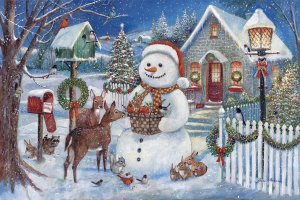 Winter Gathering by Ruane Manning Oil Painting
