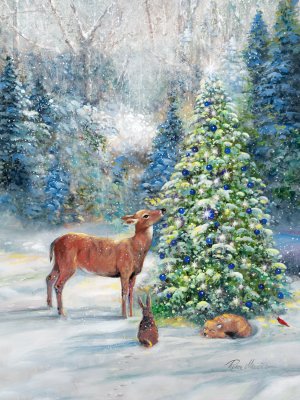 Winter Gathering by Ruane Manning Oil Painting