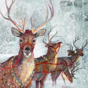 Woodland Friends by Ruane Manning Oil Painting