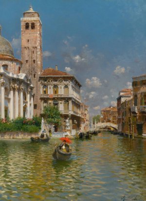 San Geremia And Palazzo Labia, Venice by Rubens Santoro Oil Painting