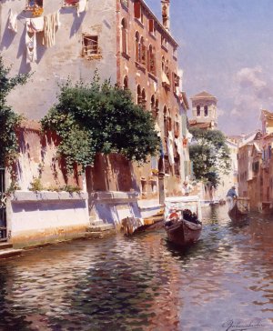 St. Apostoli Canal, Venice by Rubens Santoro Oil Painting