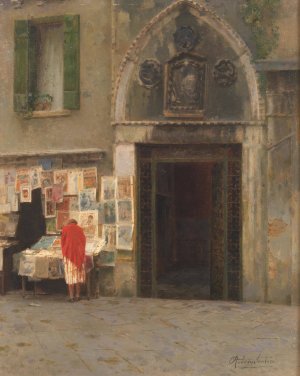 Venice, Colourful Prints by Rubens Santoro Oil Painting