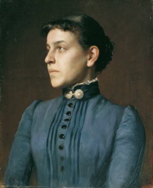Dame Im Blauen Kleid Datierung by Rudolf Bacher Oil Painting
