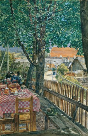 Wirtshausgarten Oil painting by Rudolf Bernt