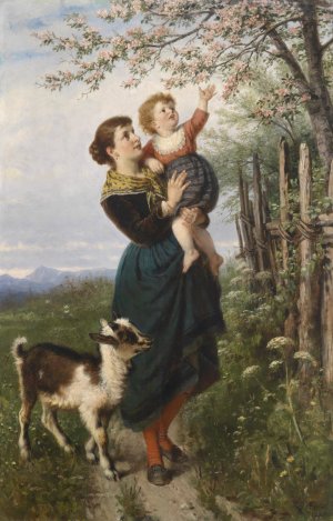 Die Kirschbluten by Rudolf Epp Oil Painting