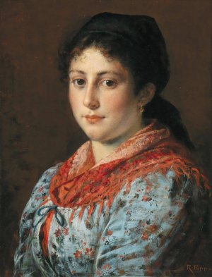 Dirndl by Rudolf Epp Oil Painting