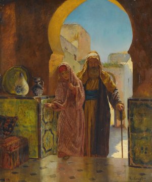 A Helping Hand by Rudolf Ernst Oil Painting