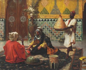 An Afternoon Discussion by Rudolf Ernst Oil Painting