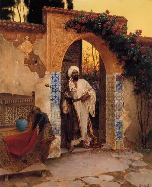 By the Entrance by Rudolph Ernst - Oil Painting Reproduction