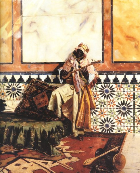 Main Product Photo of Gnaoua in a North African Interior Painting by Rudolph Ernst