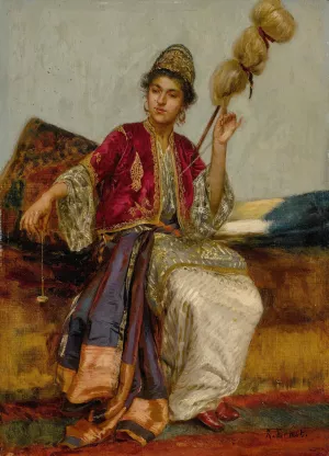 La Fileuse by Rudolf Ernst Oil Painting