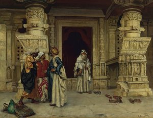 Outside The Mosque by Rudolf Ernst Oil Painting