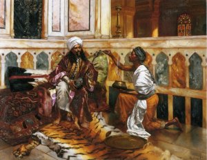 Preparing the Hookah Oil painting by Rudolph Ernst