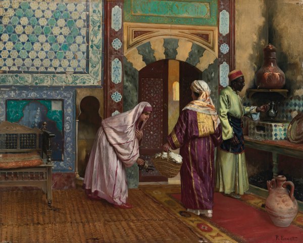 The Hammam by Rudolf Ernst - Hand-Painted Oil Painting Reproduction