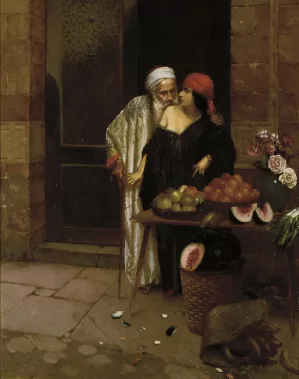 The Orange Seller by Rudolf Ernst Oil Painting