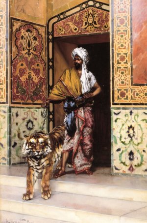 The Pasha's Favourite Tiger Oil painting by Rudolph Ernst