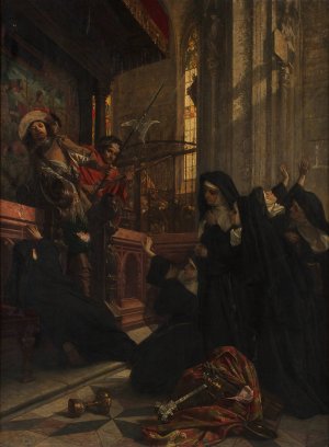 Kirchenschander im 30-jahrigen Krieg by Rudolf Geyling Oil Painting