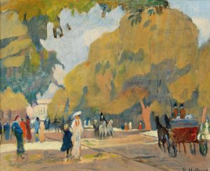Allee im Hydepark by Rudolf Hellwag Oil Painting